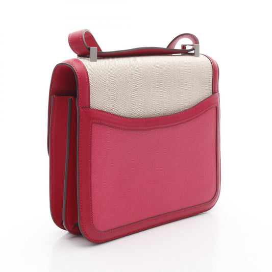 Hermès Constance 3 24 Toile H Berline & Swift Rose Shocking – 23,5 cm - Etoilux