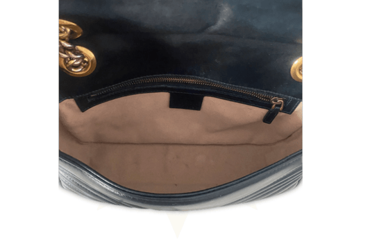 Gucci GG Marmont Small in pelle nera matelassé - Etoilux