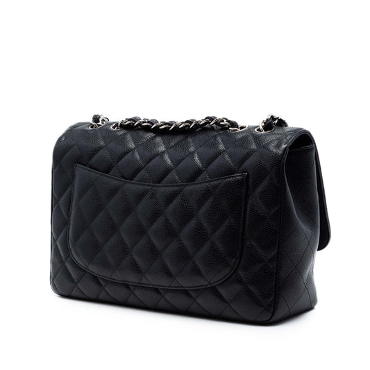 Chanel Classic Flap Jumbo Pelle Caviar Nera 2009 - 2010 – 30 cm - Etoilux
