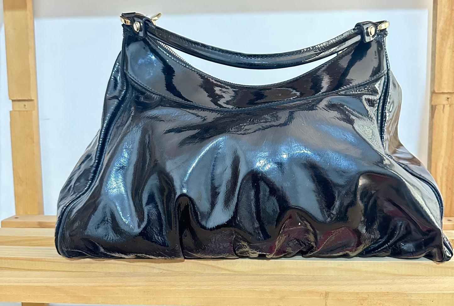 Gucci Indy Hobo Vernice Nera – Iconico Glamour Retrò - Etoilux