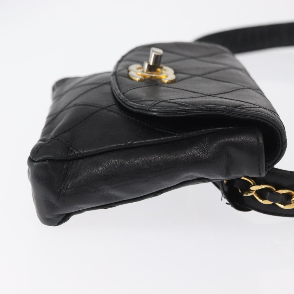 Chanel Vintage CC Flap Belt Bag in Agnello Trapuntato – Nero - Etoilux