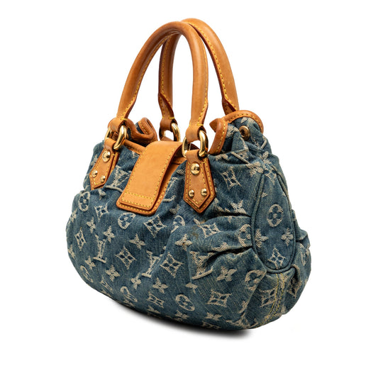 Louis Vuitton Pleaty Monogram Denim Blue 2005 – 24 cm - Etoilux