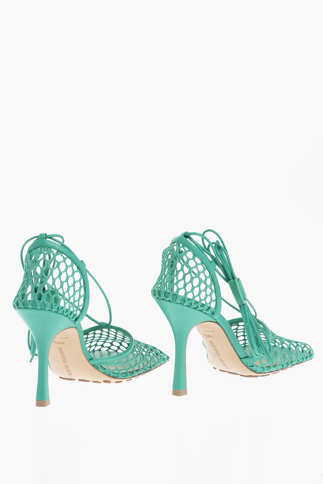Bottega Veneta Sandalo in tessuto verde e pelle - Etoilux
