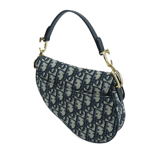 Christian Dior Saddle 2018 – Tela Oblique Blu – Size Small - Etoilux