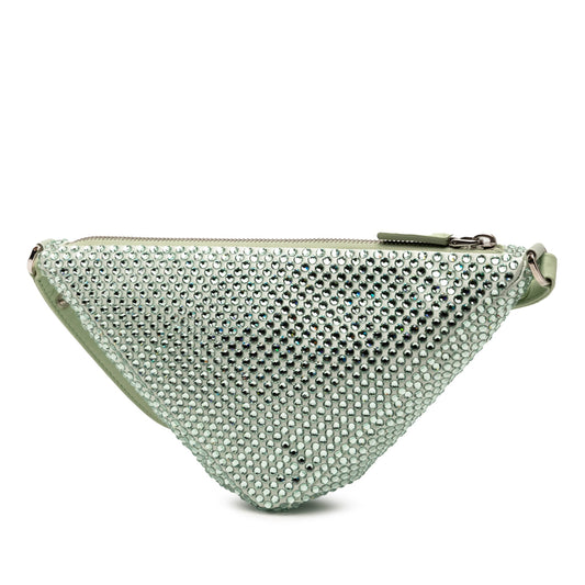 Prada Crystal Mini Triangle Bag Raso Verde Menta – 16 cm - Etoilux