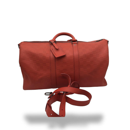 Louis Vuitton Keepall Bandoulière 55 Damier Infini Rosso Corallo, 2012 – 55 cm - Etoilux
