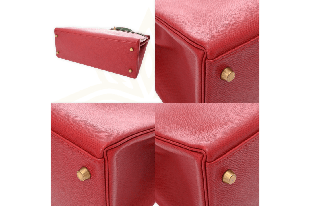 Hermès Kelly 35 Retourne – Pelle Epsom Bicolore Rouge H / Vert Veronese – Gold Hardware - Etoilux