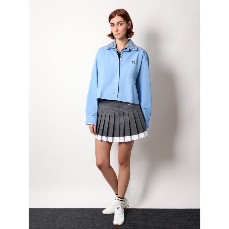 Miu Miu Gonna plissettata in seta riciclata - Etoilux