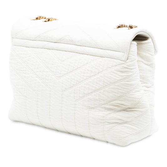 Saint Laurent Loulou Puffer Small in Jersey Bianco – 2023 - Etoilux