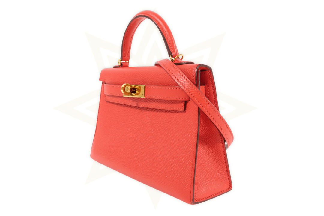 Hermès Kelly Mini II – Rouge de Coeur in pelle Epsom con finiture dorate - Etoilux