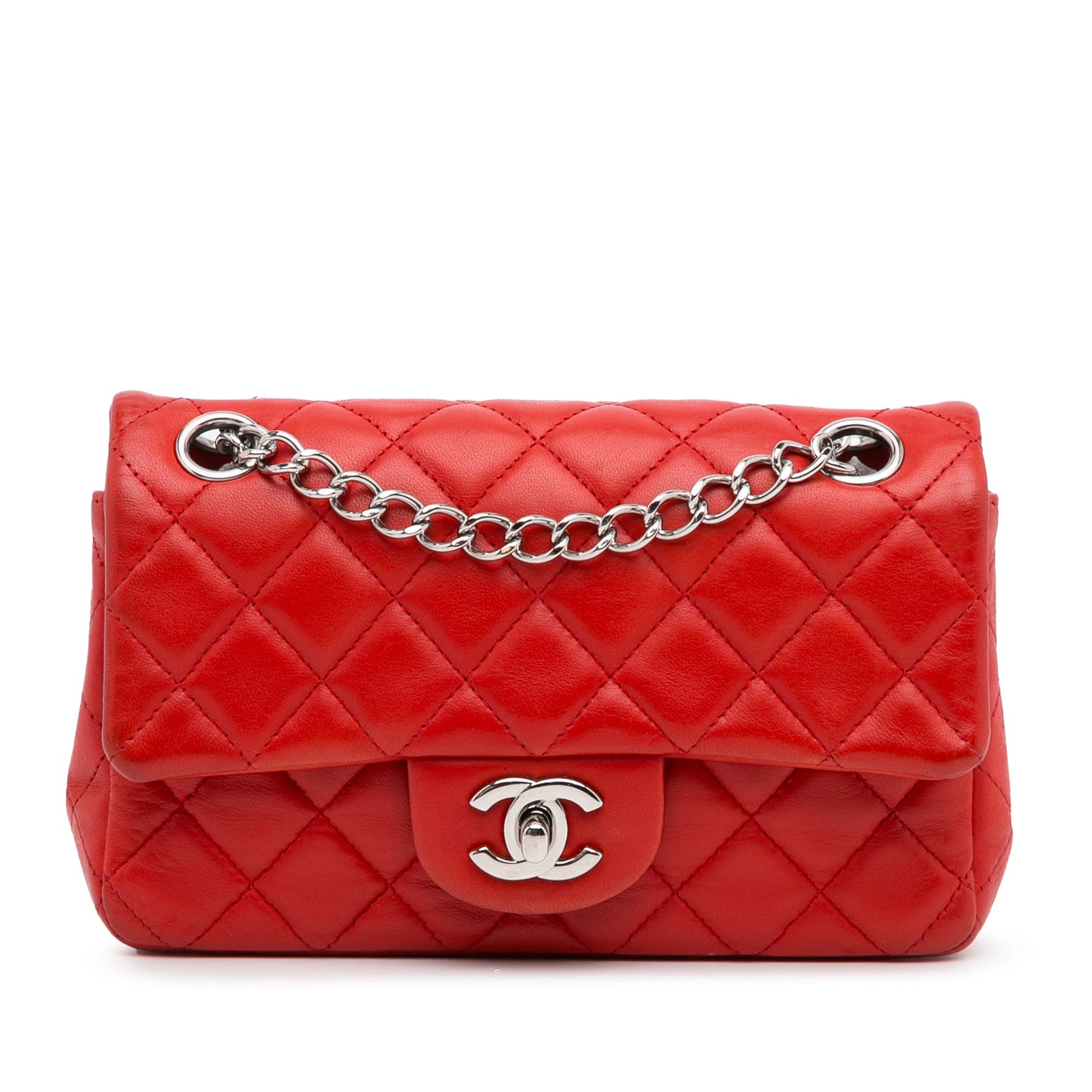 Chanel Mini Rettangolare Classica in Pelle di Agnello con Patta Singola - Etoilux
