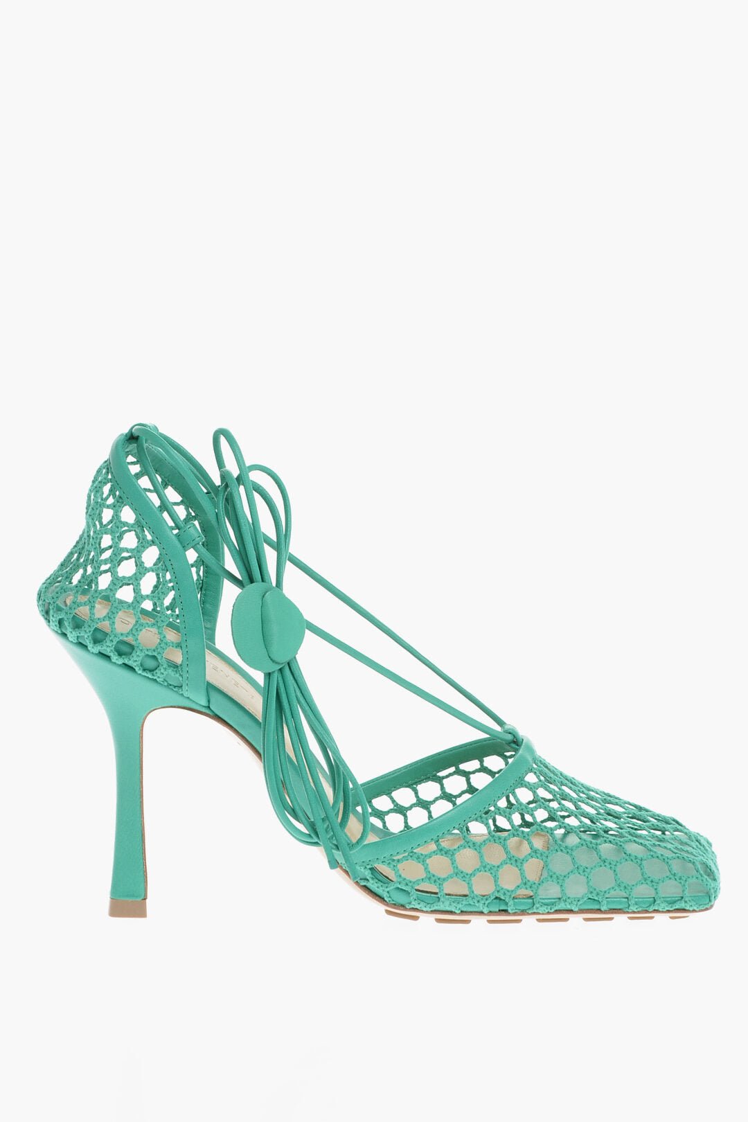 Bottega Veneta Sandalo in tessuto verde e pelle - Etoilux
