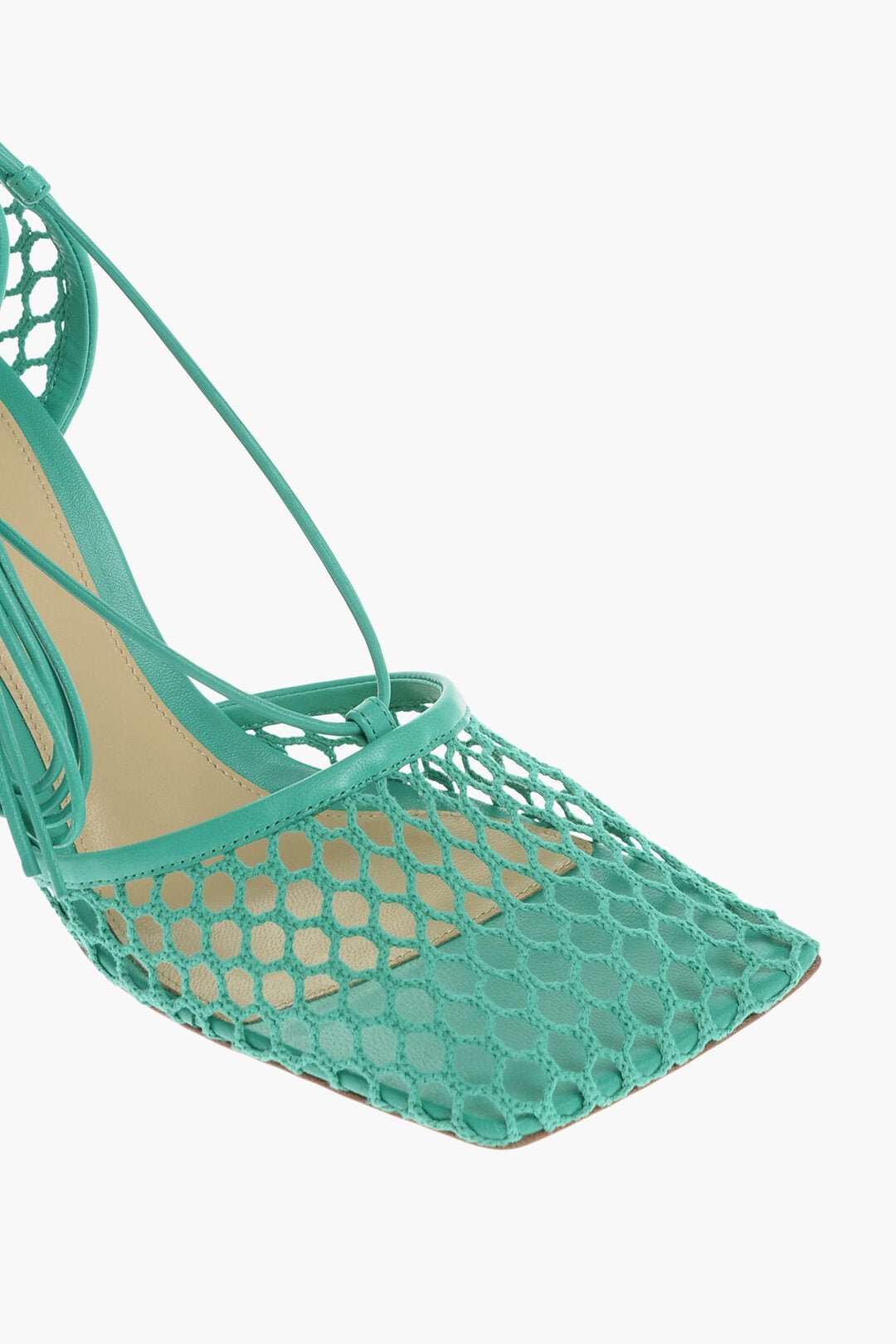 Bottega Veneta Sandalo in tessuto verde e pelle - Etoilux