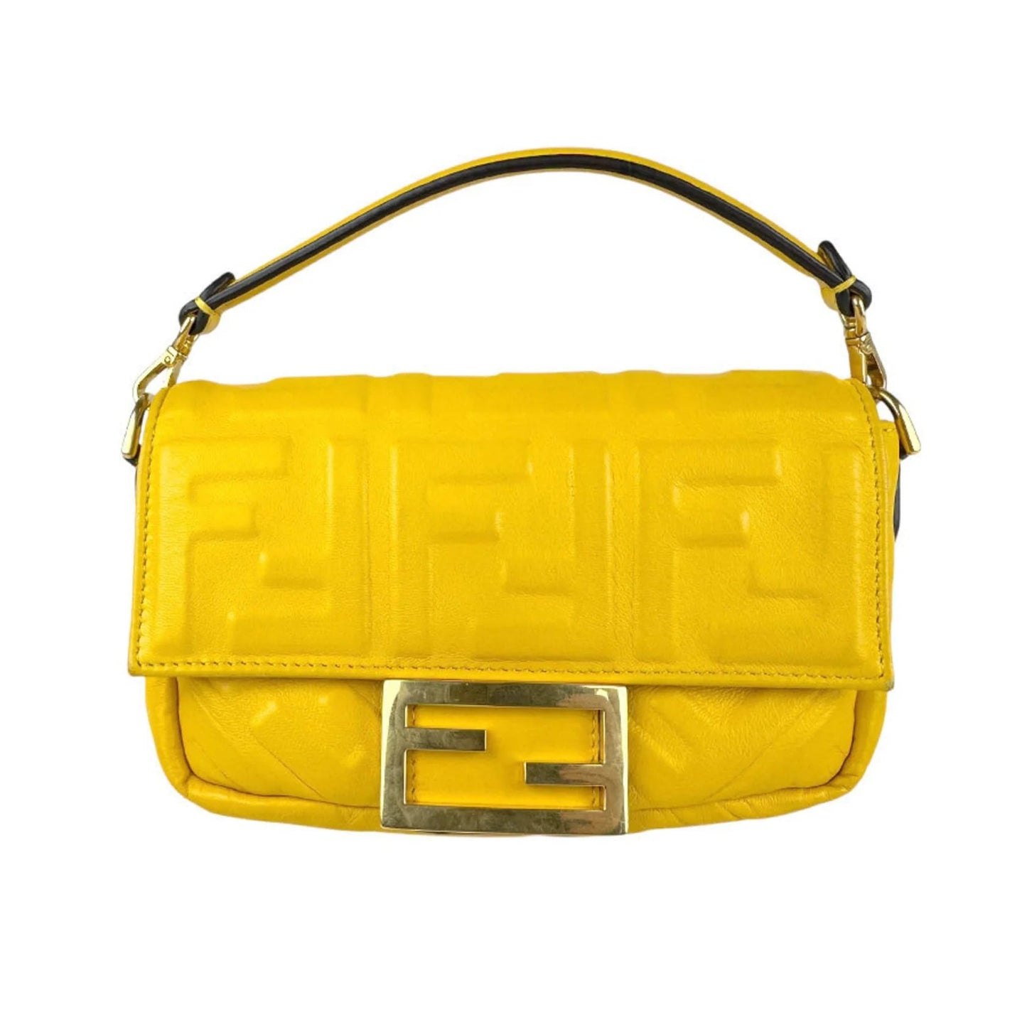 FENDI borsa a mano borsa a tracolla mini baguette pelle gialla donna 8BS017 A72V z4009 - Etoilux