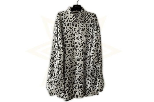BALENCIAGA "All Over Logo" Camicia Oversize – Taglia 34 - Etoilux