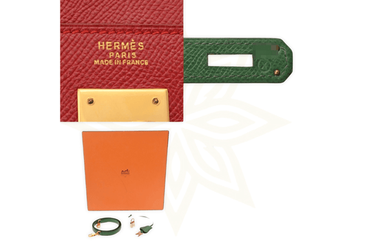 Hermès Kelly 35 Retourne – Pelle Epsom Bicolore Rouge H / Vert Veronese – Gold Hardware - Etoilux
