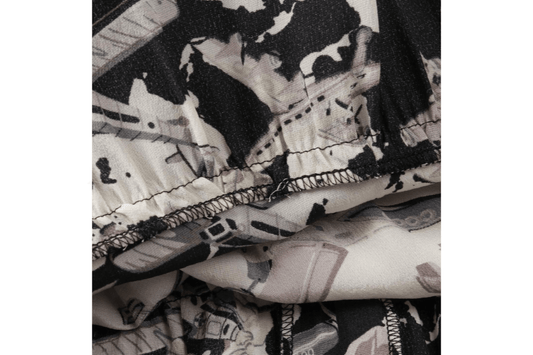 CHANEL – Gonna plissettata in pura seta con stampa aeronautica (Collezione 06P) Taglia: 42 IT Made in France - Etoilux