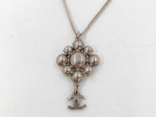 Chanel Collana Pendente Cristalli CC Argento – Catena 25 cm - Etoilux