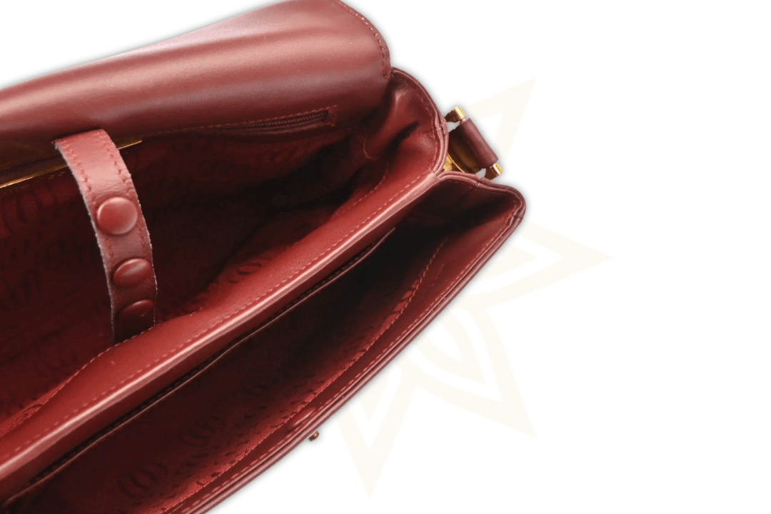 Cartier – Must de Cartier Saddle Bag in pelle bordeaux (Vintage Made in Italy) - Etoilux