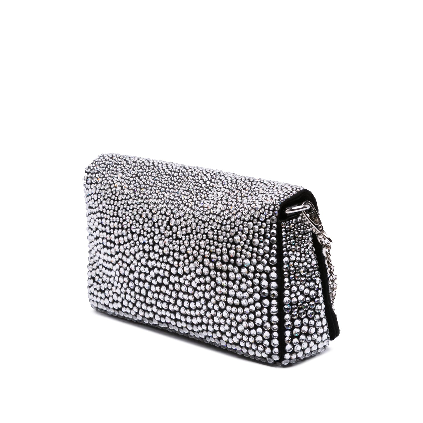 Prada Mini tracolla in raso con catena decorata con cristalli - Etoilux
