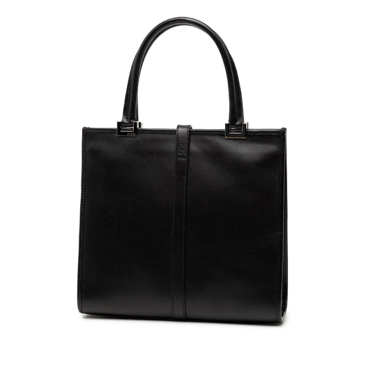 Gucci Jackie Tote in Pelle di Vitello Nera – Vintage – 25 cm - Etoilux