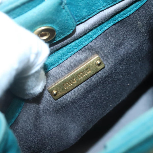 Miu Miu – Borsa a tracolla in pelle scamosciata blu - Etoilux