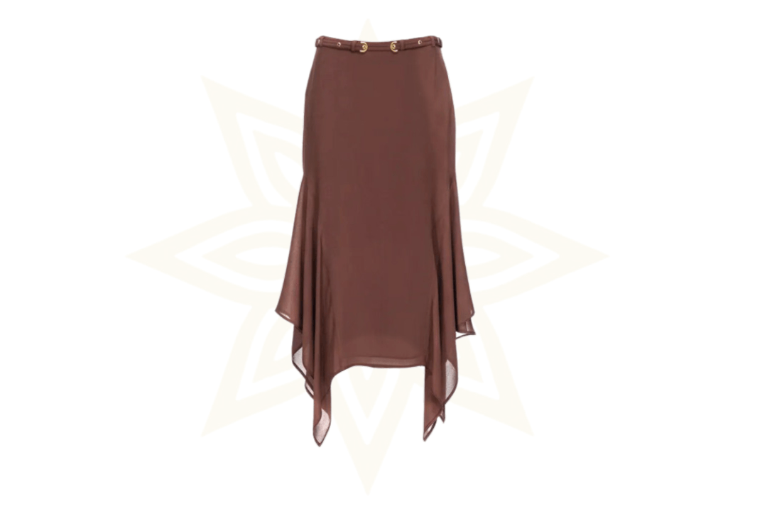 Pinko – Gonna midi in chiffon con dettagli metallici - Etoilux
