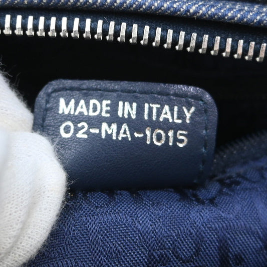 Christian Dior Lady Dior Cannage Denim Blu Navy Hardware Argento – 25 cm Medium - Etoilux