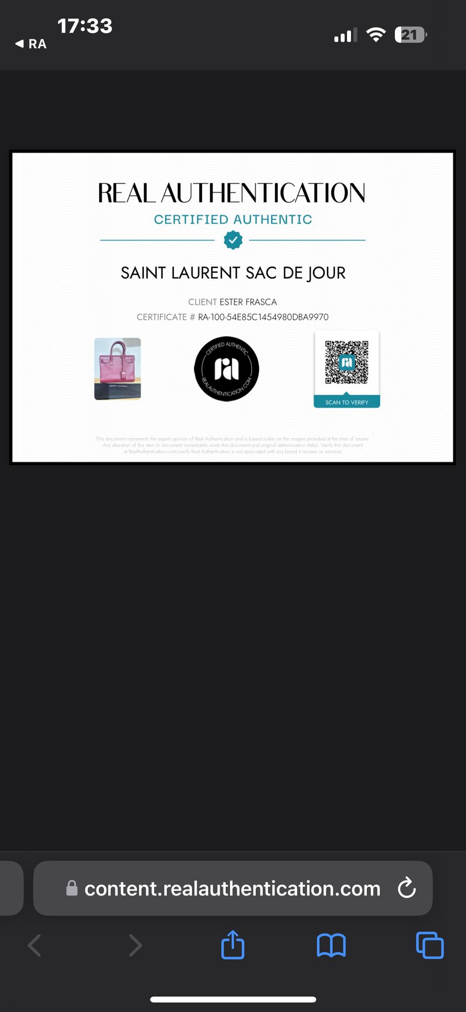 Saint Laurent Sac de Jour Nano in Pelle Bordeaux - Etoilux