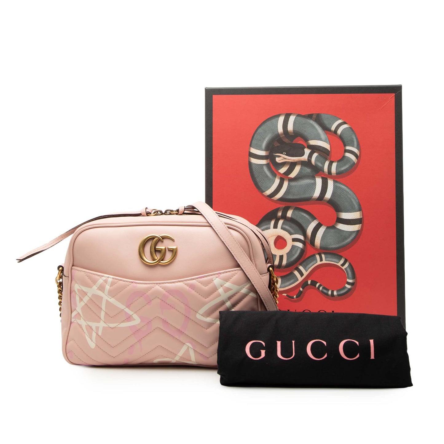 Gucci GG Marmont Ghost – Pelle Matelassé Rosa | Edizione Limitata | Scatola e Sacchetto - Etoilux