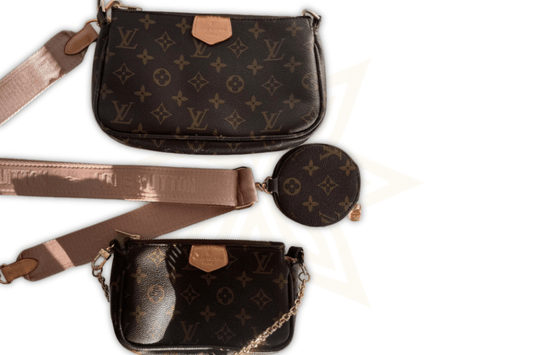 Louis Vuitton Multi Pochette Accessoires in Tela Monogram con Tracolla Rosa - Etoilux