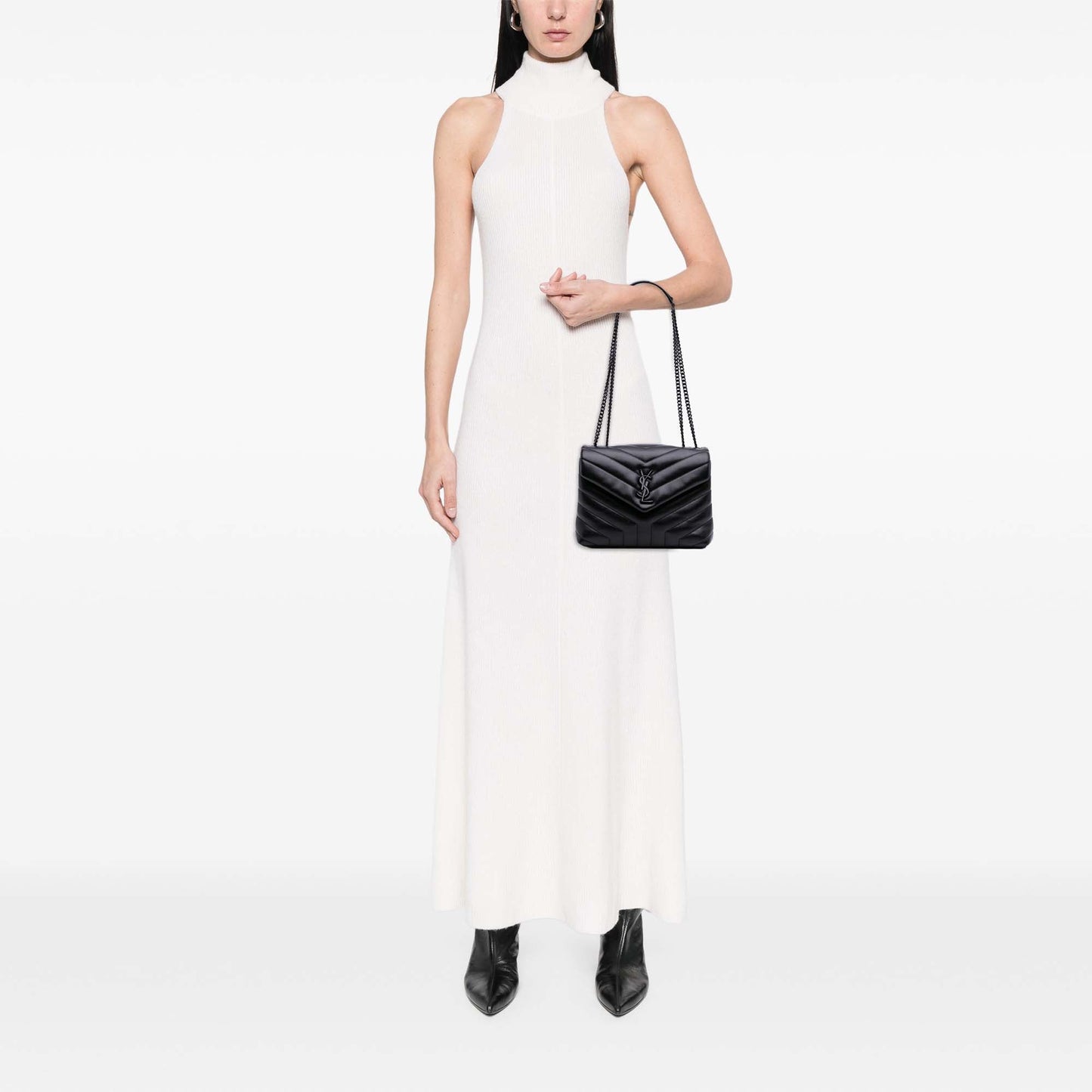 Saint Laurent Piccola borsa a tracolla LouLou in pelle di vitello con monogramma - Etoilux