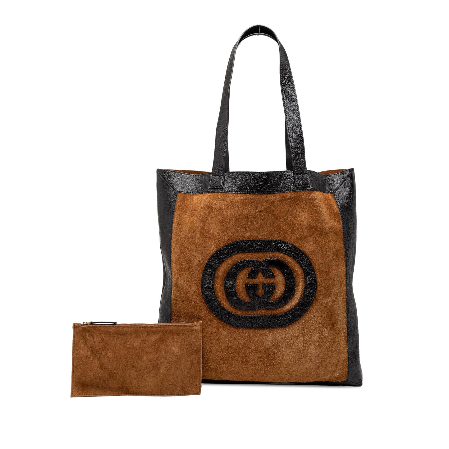 Gucci Ophidia Large Tote in pelle scamosciata marrone - Etoilux