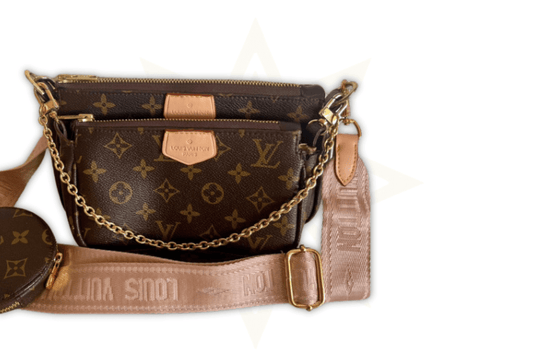 Louis Vuitton Multi Pochette Accessoires in Tela Monogram con Tracolla Rosa - Etoilux