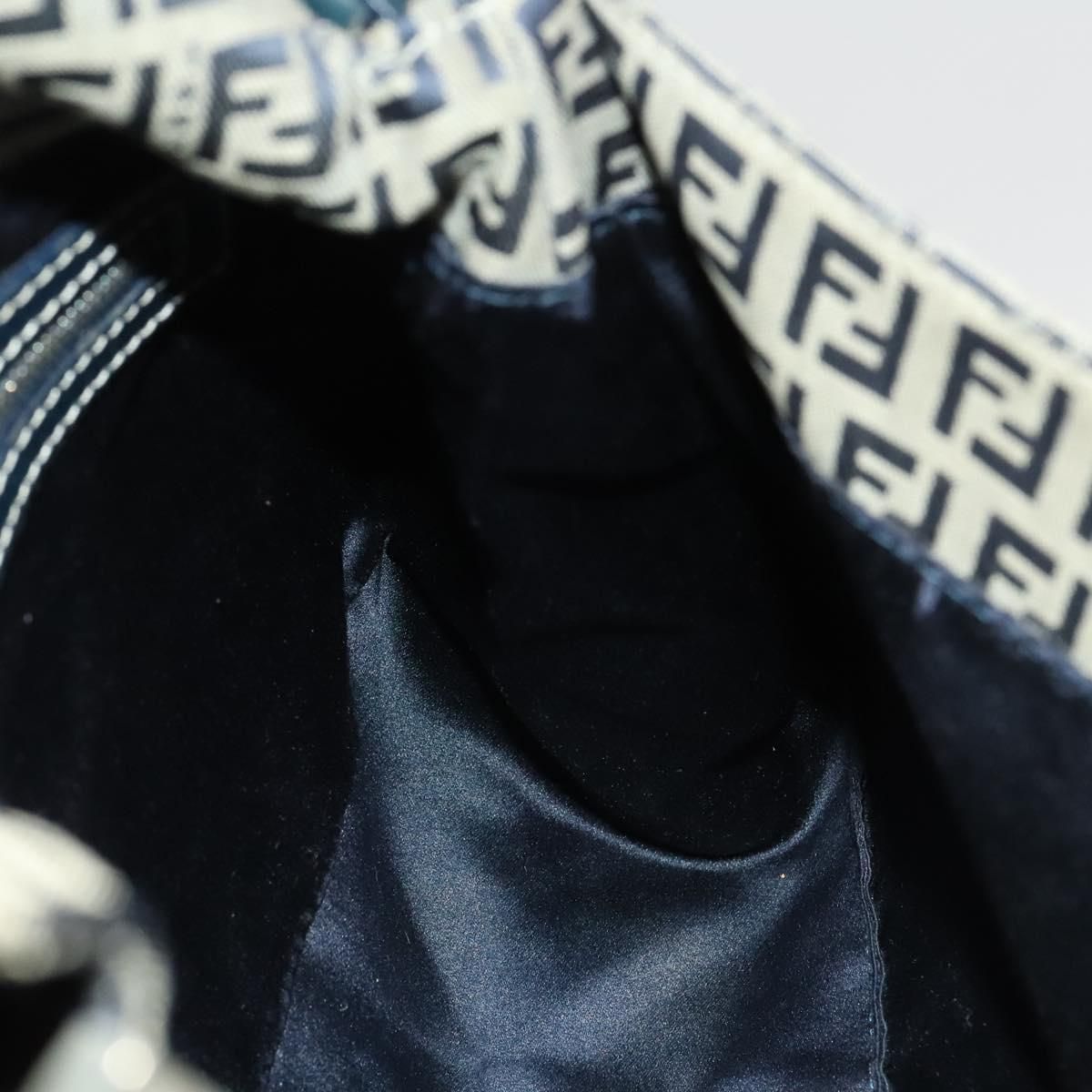Fendi Mama Baguette in Canvas Zucchino Navy con Finiture Argentate - Etoilux