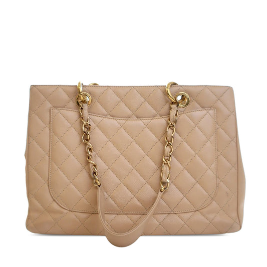 Chanel Grand Shopping Tote Caviar Beige 2011 – Size Medium - Etoilux