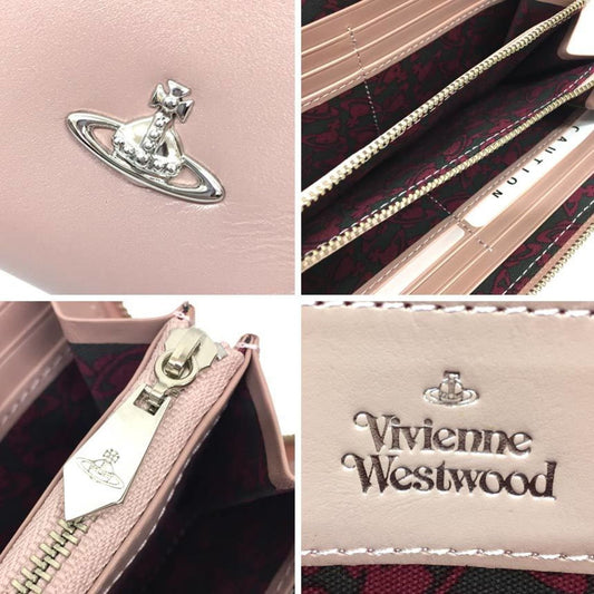 Vivienne Westwood – Portafoglio in Pelle Rosa – Long Zip Wallet - Etoilux