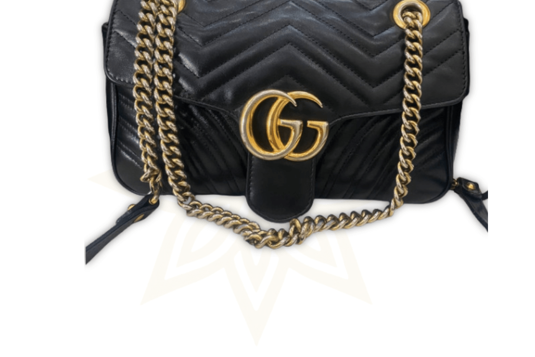 Gucci GG Marmont Small in pelle nera matelassé - Etoilux