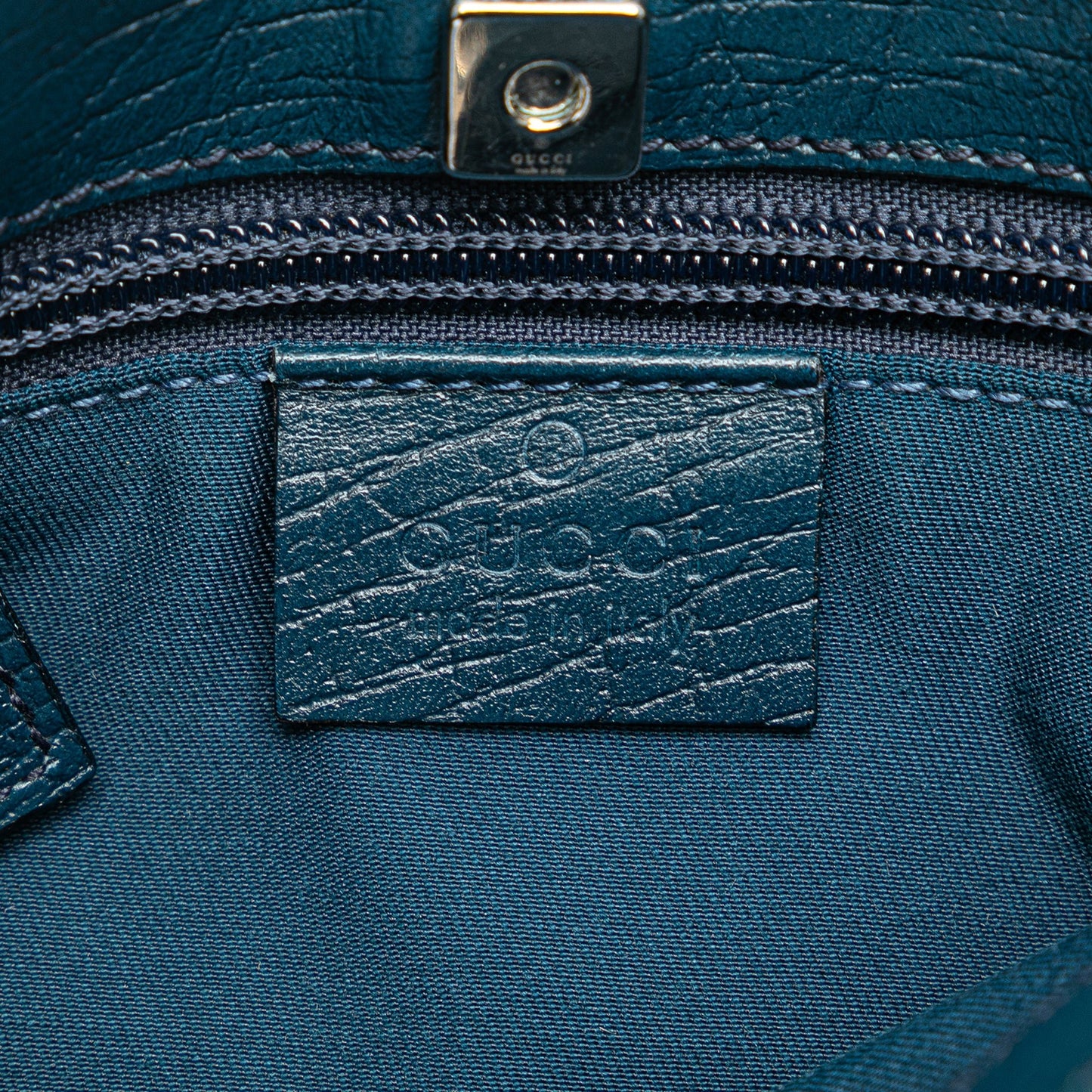 Gucci Mini Tote GG Canvas con Finiture in Pelle Blu Petrolio - Etoilux