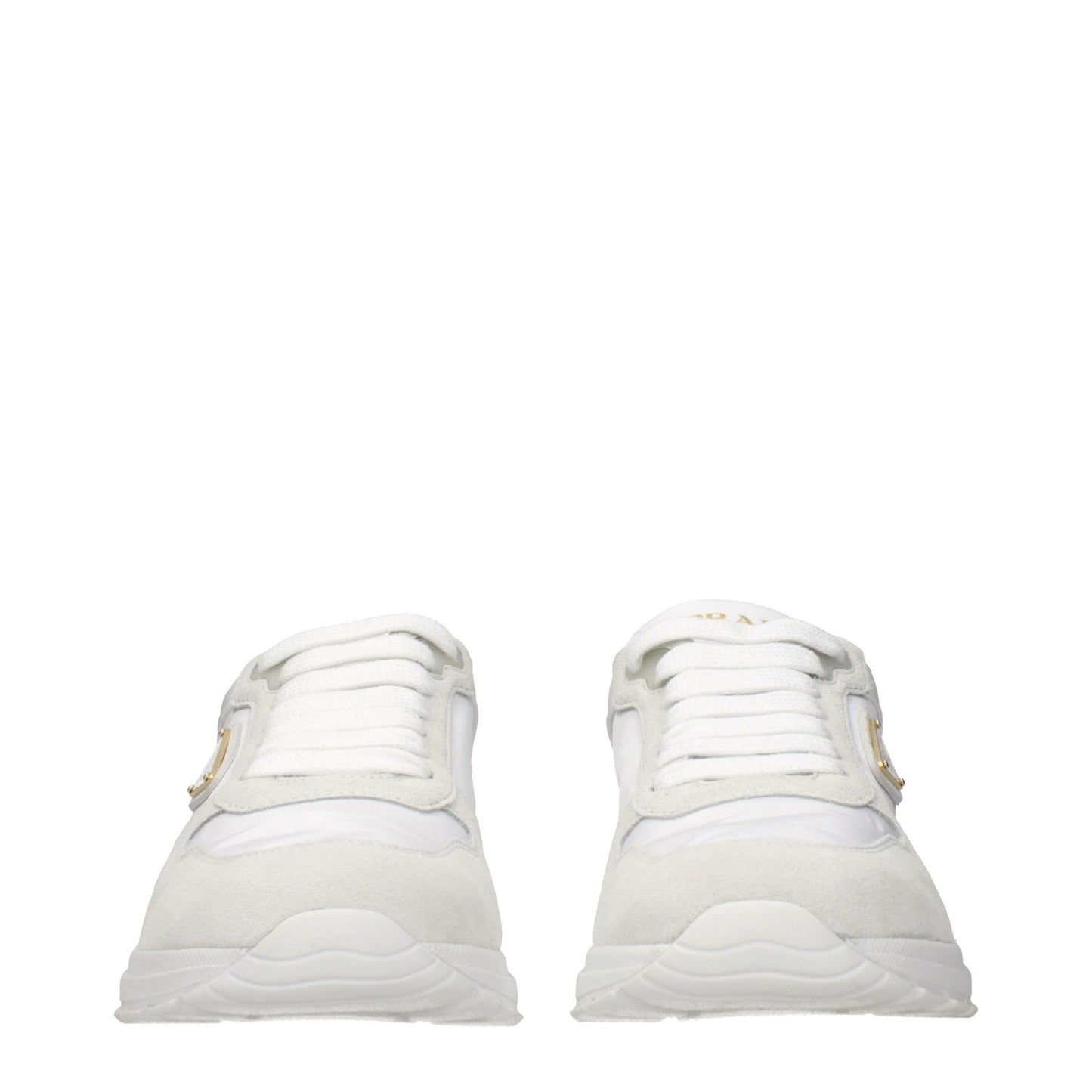 Prada – Sneakers in Tessuto e Suede Bianco & Beige Chiaro - Etoilux