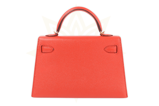 Hermès Kelly Mini II – Rouge de Coeur in pelle Epsom con finiture dorate - Etoilux