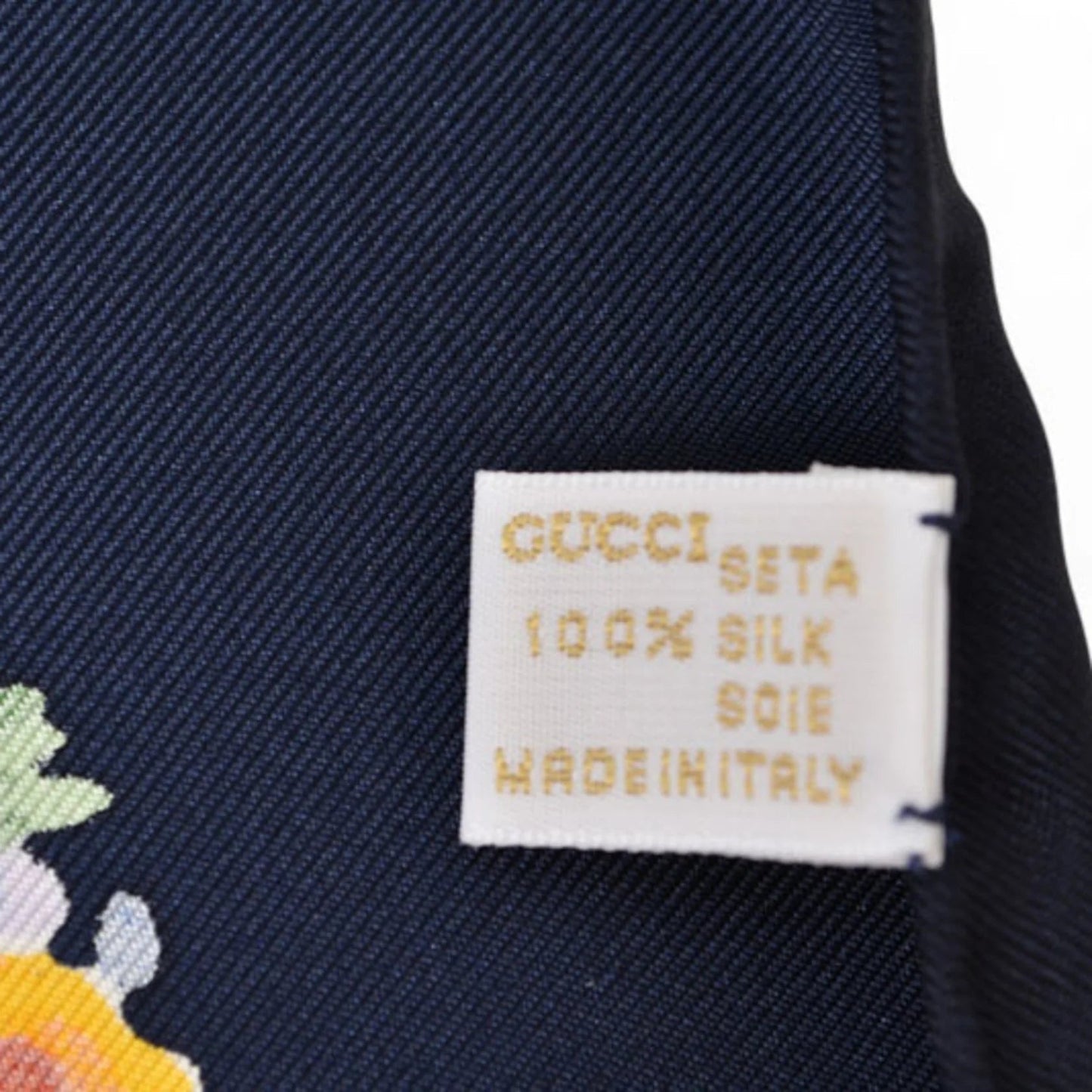 Gucci Sciarpa Gucci a fiori grandi multicolore blu navy - Etoilux
