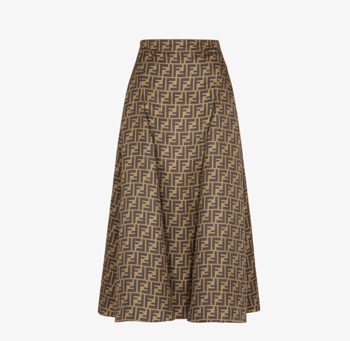 FENDI – Gonna Midi in Seta Monogram FF - Etoilux