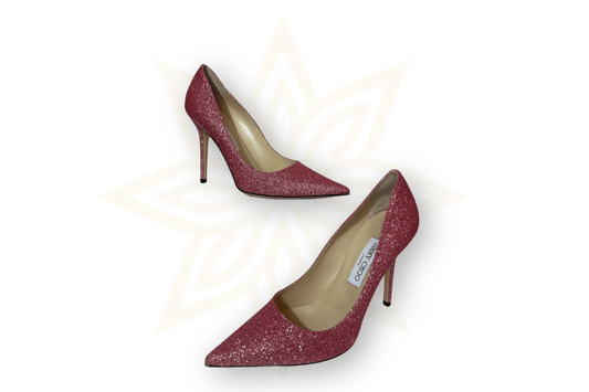 Décolleté Jimmy Choo Romy 85 in Glitter Rosa (Nuove con Cartellino) - Etoilux