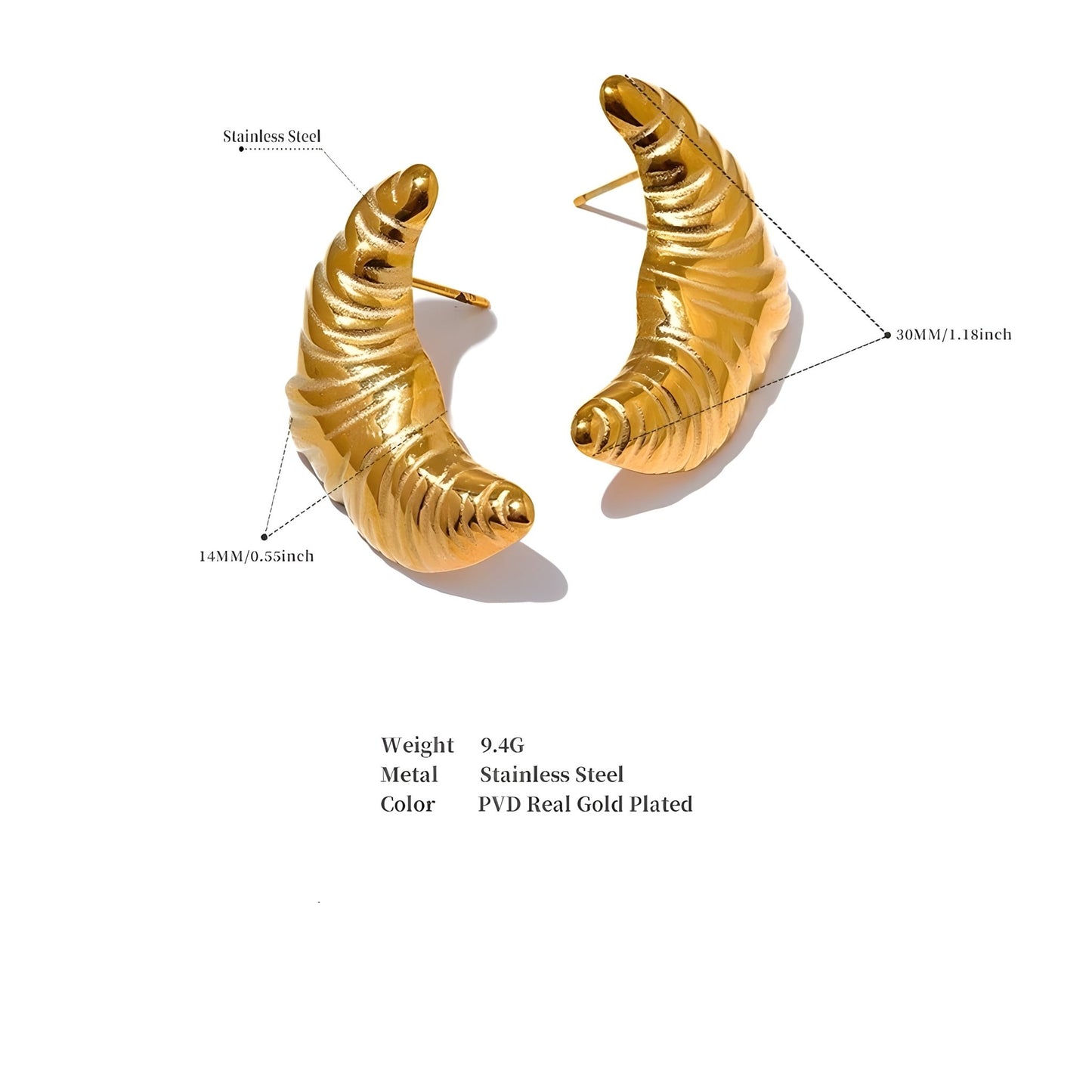 BEHI CROISSANT EARRINGS - Etoilux