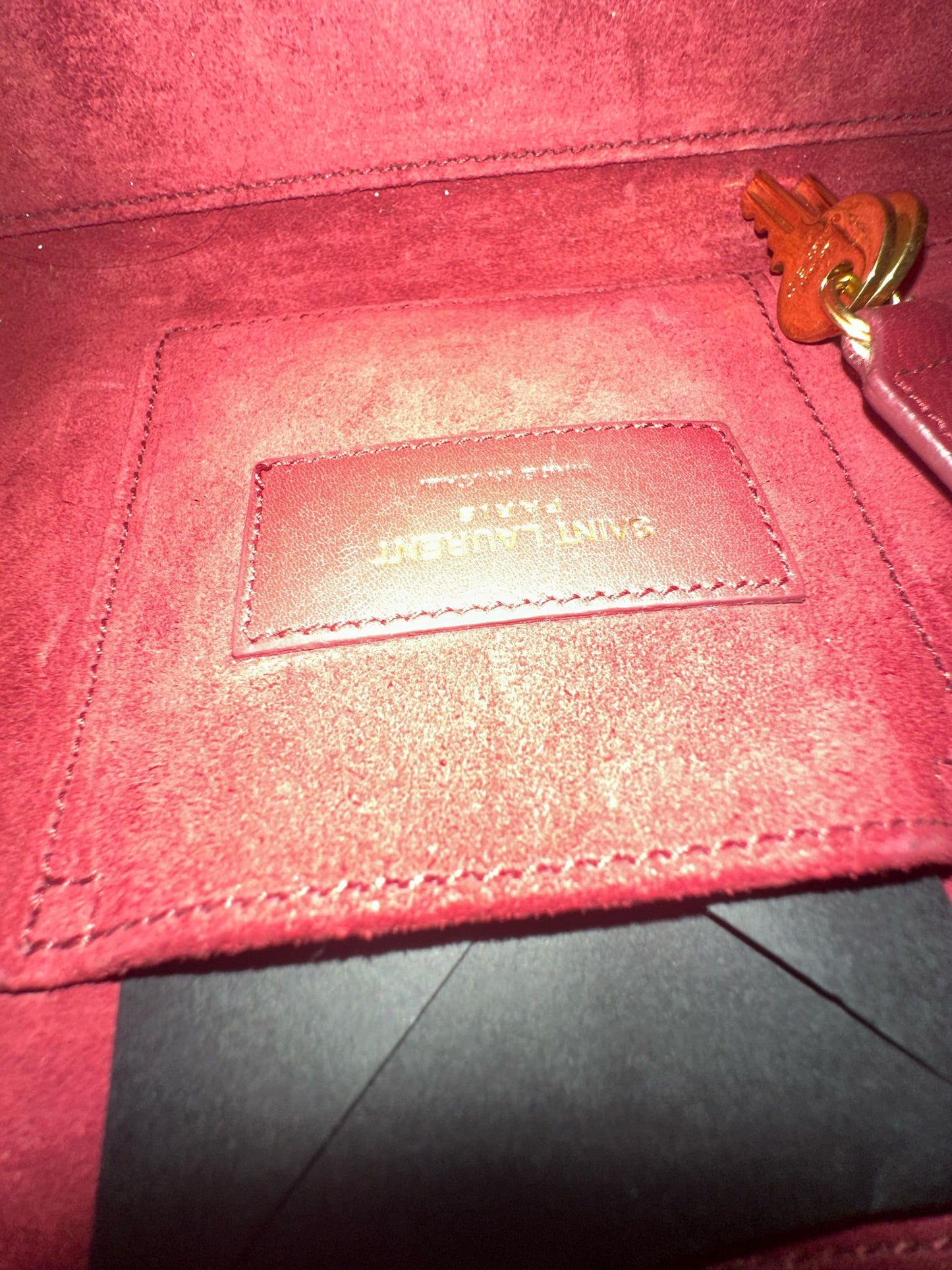 Saint Laurent Sac de Jour Nano in Pelle Bordeaux - Etoilux