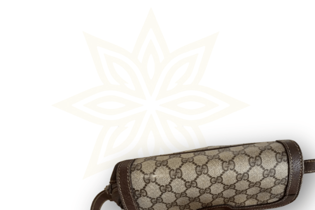 Gucci Crossbody GG Supreme Canvas e Pelle Marrone – Vintage - Etoilux