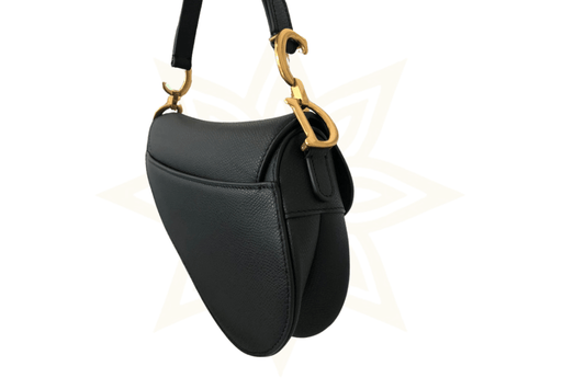 DIOR Saddle Bag in Pelle Nera – Full Set con Scontrino Originale - Etoilux