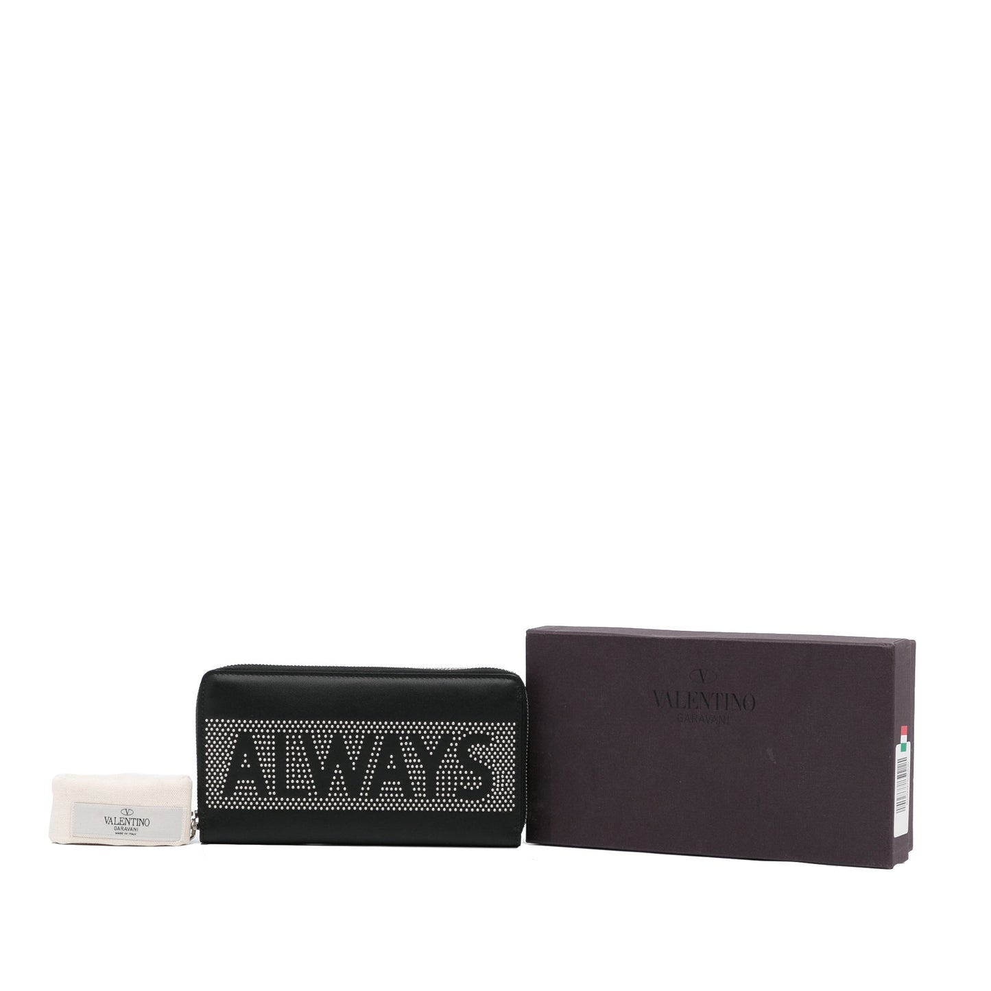 Valentino Garavani – Portafoglio Lungo in Pelle con Dettaglio “ALWAYS” Borchiato