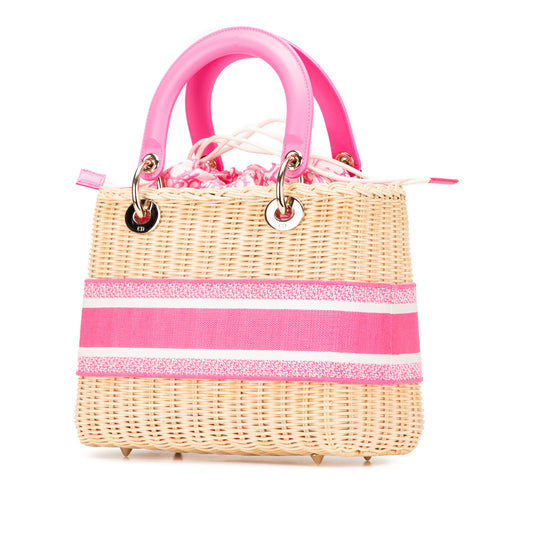 Dior – Lady Dior Basket Bag in Paglia e Dettagli Rosa (2022)